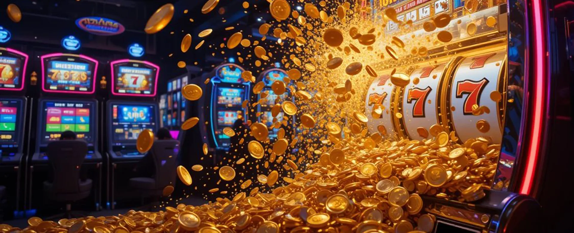 Background image of vibrant online slot machines, inviting users to yy777 slot login
